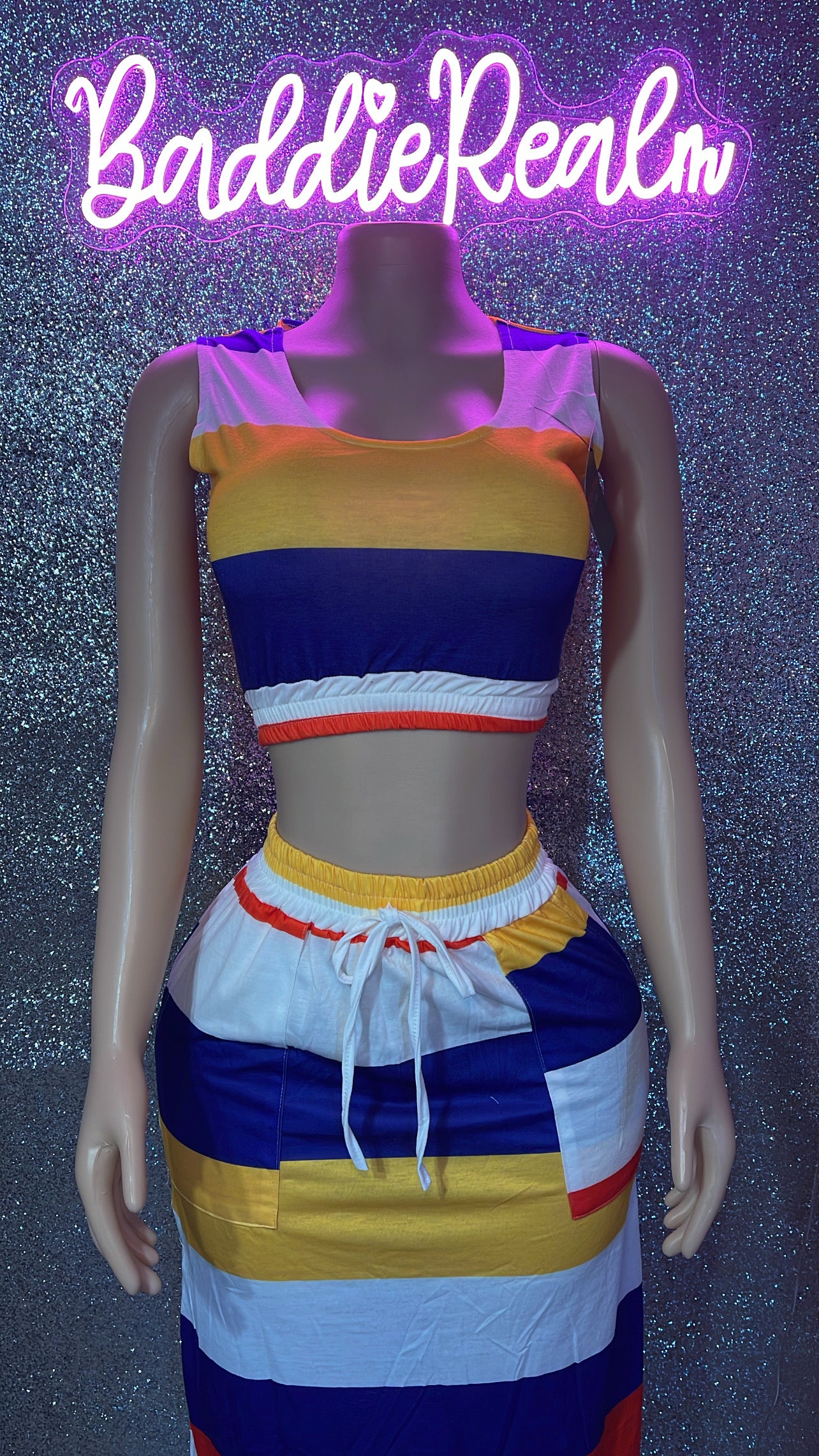 Colorblock Skirt Set